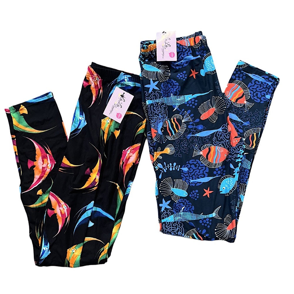 My LaLaLeggings Curvy Animal Designed Soft and Stretchy One Size Plus Size NWT